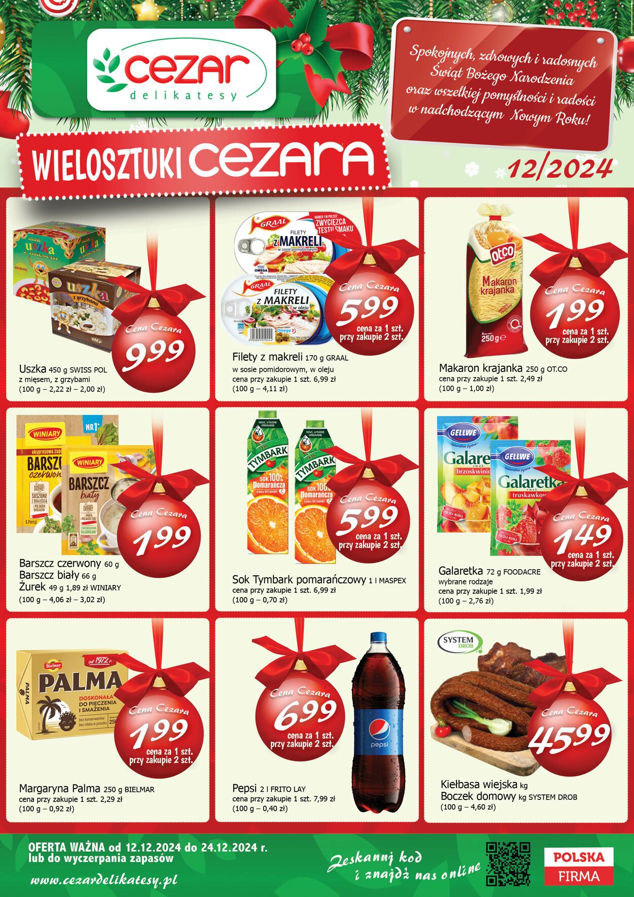 Gazetka Delikatesy Cezar 12.12.2024 - 24.12.2024