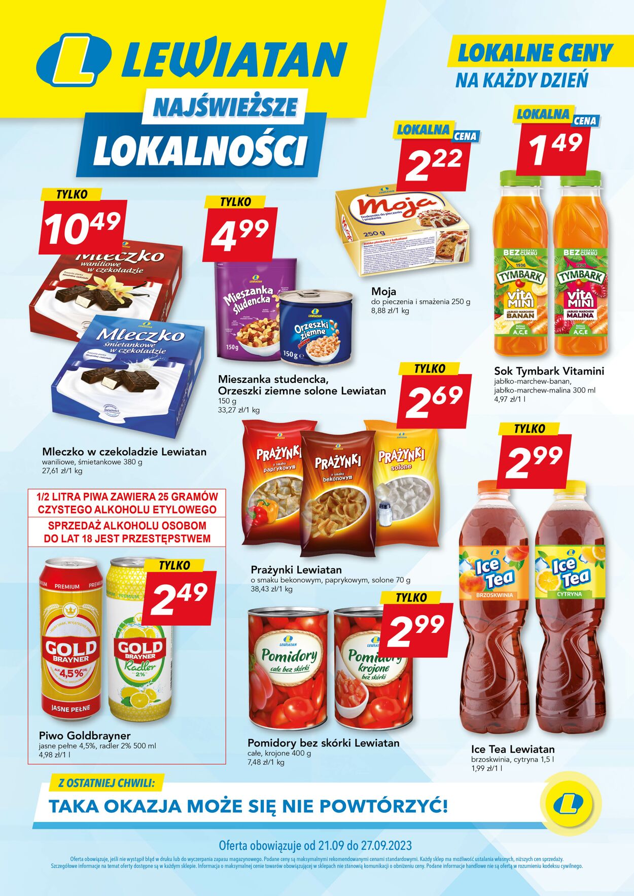 Gazetka Lewiatan - Kupuj w lokalnych cenach - Polska Sieć Handlowa Lewiatan 21 wrz, 2023 - 27 wrz, 2023