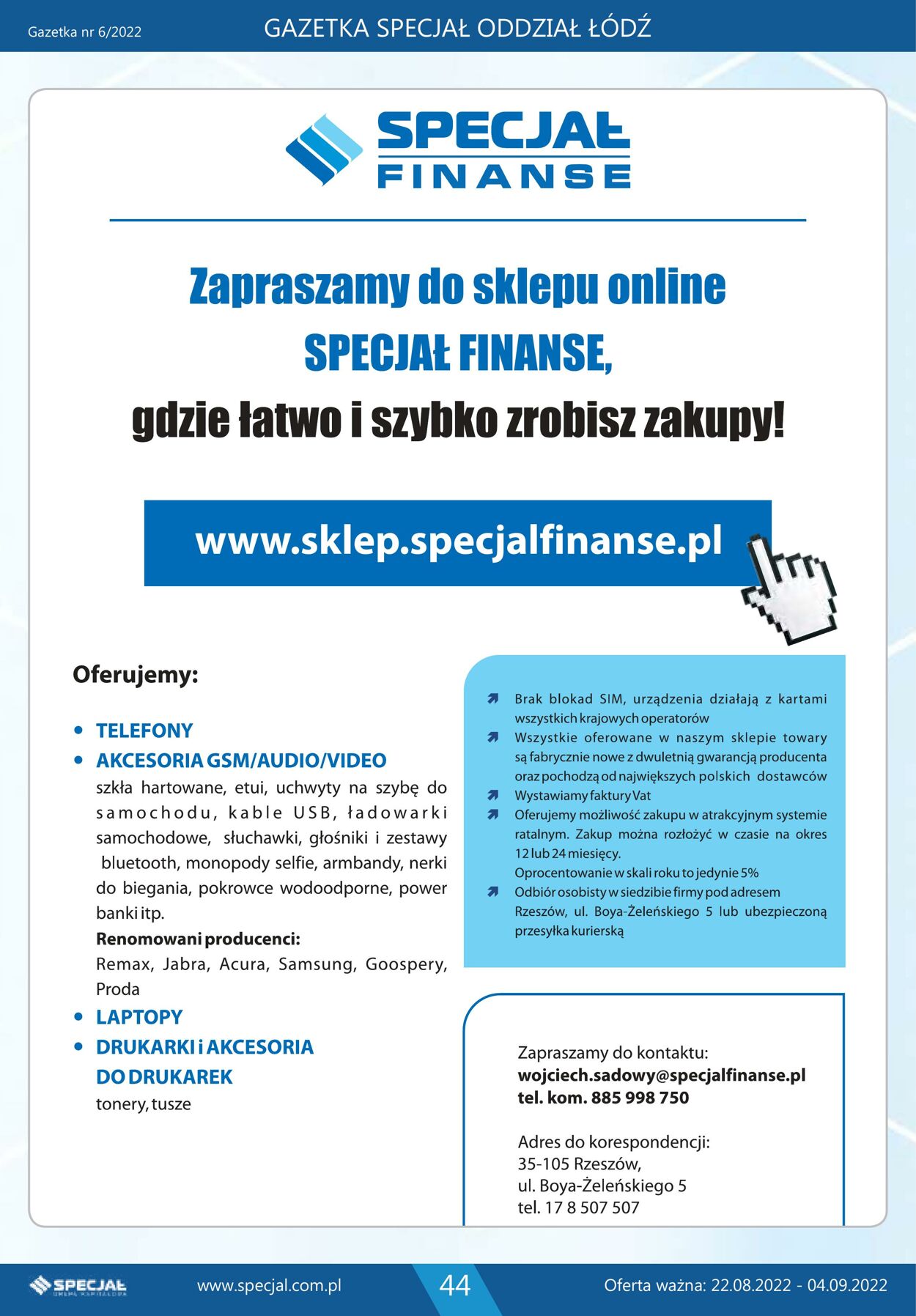 Gazetka Specjał 22.08.2022 - 04.09.2022