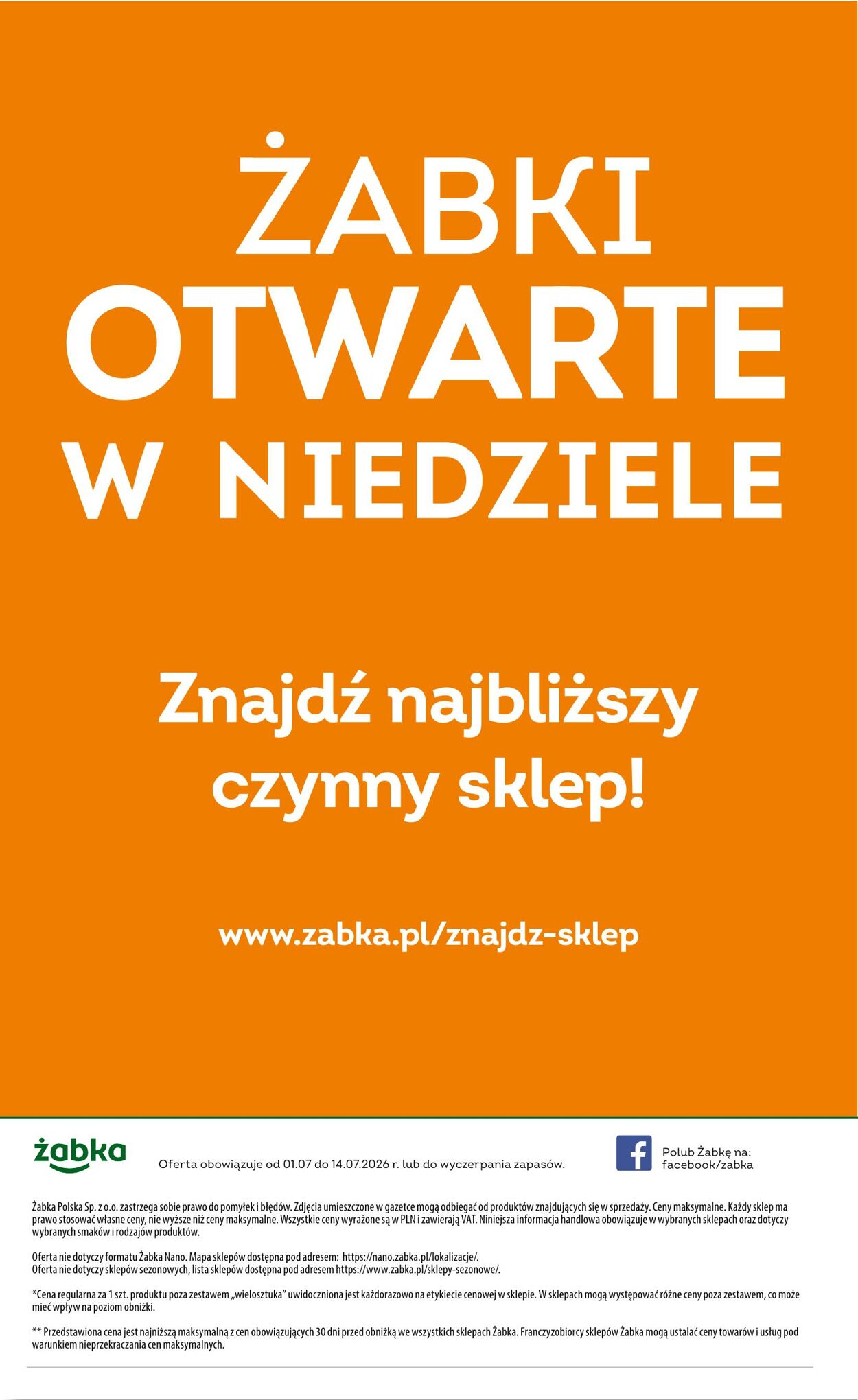 Gazetka Żabka 01.07.2026 - 14.07.2026