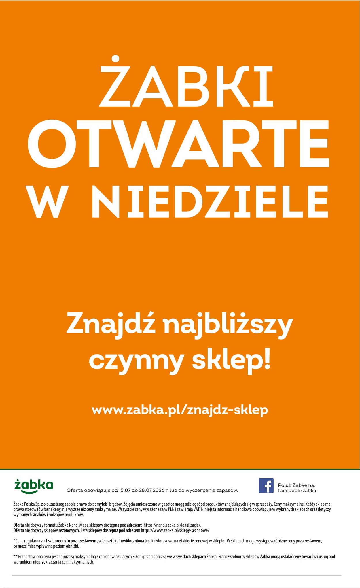 Gazetka Żabka 15.07.2026 - 28.07.2026